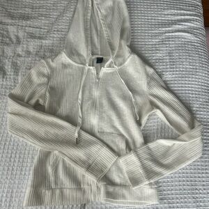 SHEIN DAZY WHITE COTTON  Zip-Up Hoodie